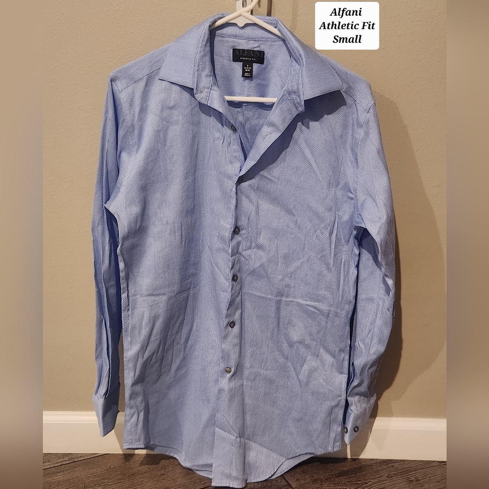 Men Alfani Athletic Fit Small Button Down Shirt